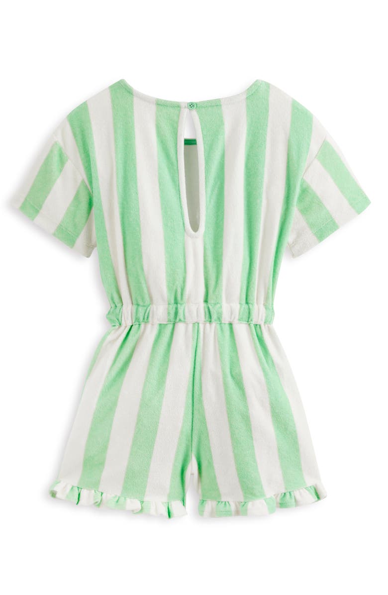 Mini Boden Kids' Stripe Terry Romper, Alternate, color, Pale Green Stripe