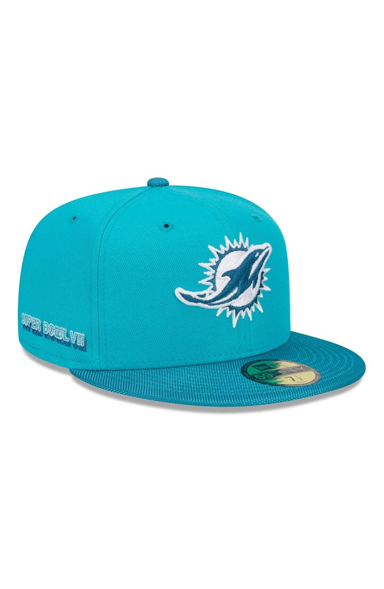 New Era Men's New Era Aqua Miami Dolphins Active Ballistic 59FIFTY Fitted Hat, Main, color, 