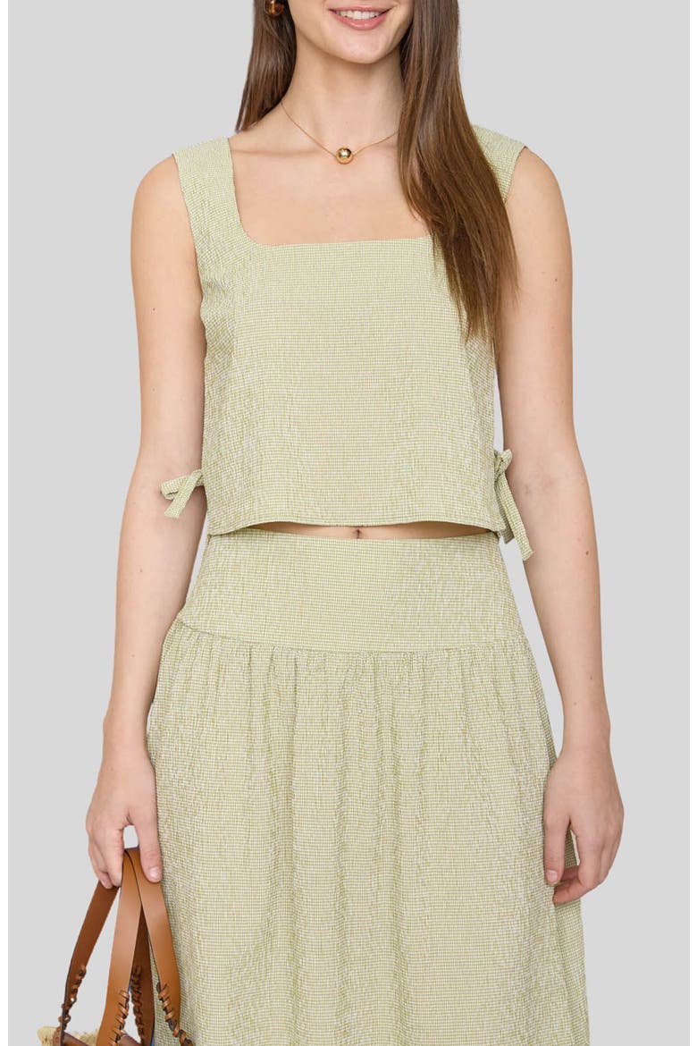 Square Neck Side Tie Tank Top, Main, color, OLIVE