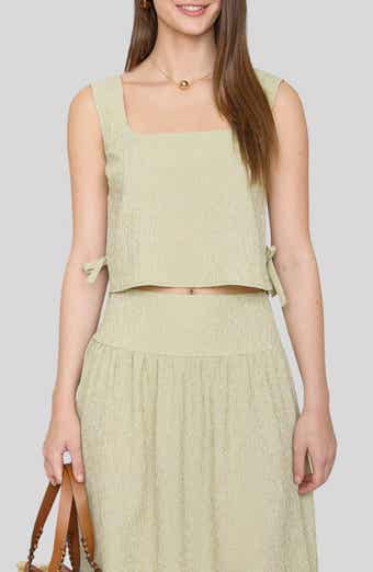 Square Neck Side Tie Tank Top
