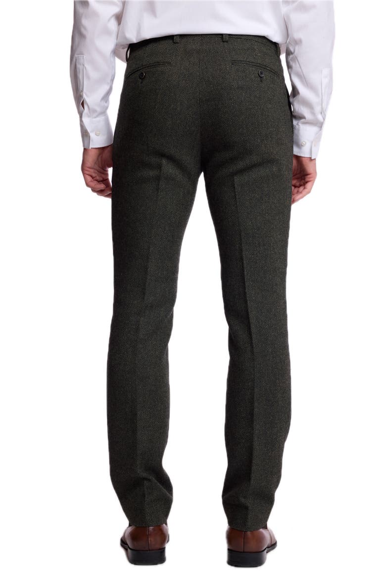 Downing Slim Fit Herringbone Pants, Alternate, color, GREEN BLACK HERRINGBONE