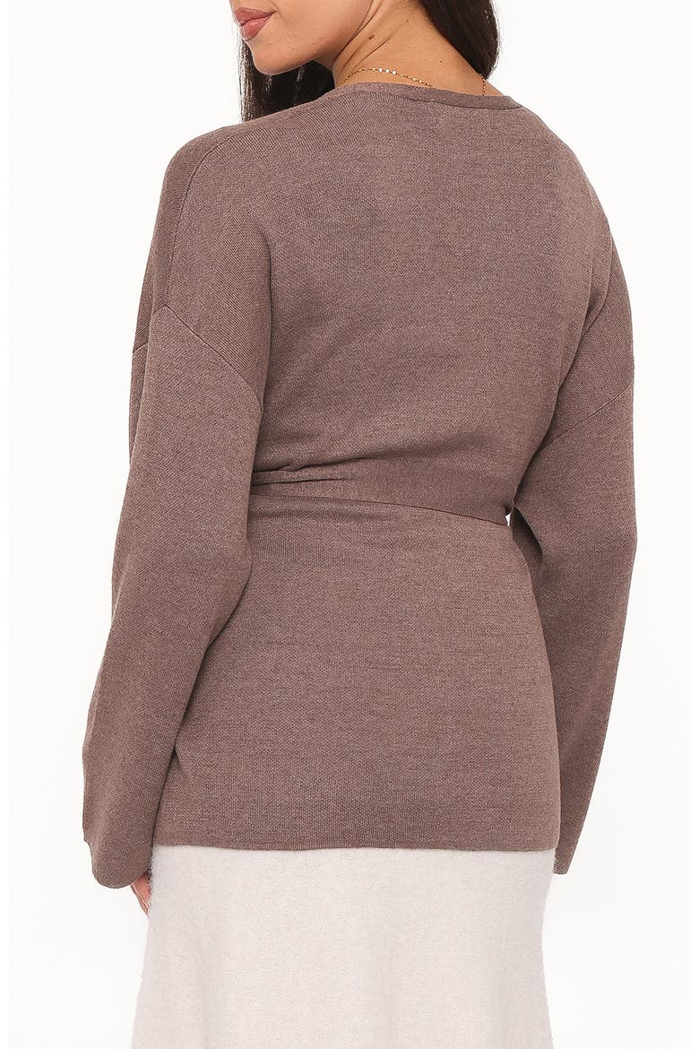 Mallory Wrap Cardigan, Alternate, color, BROWN