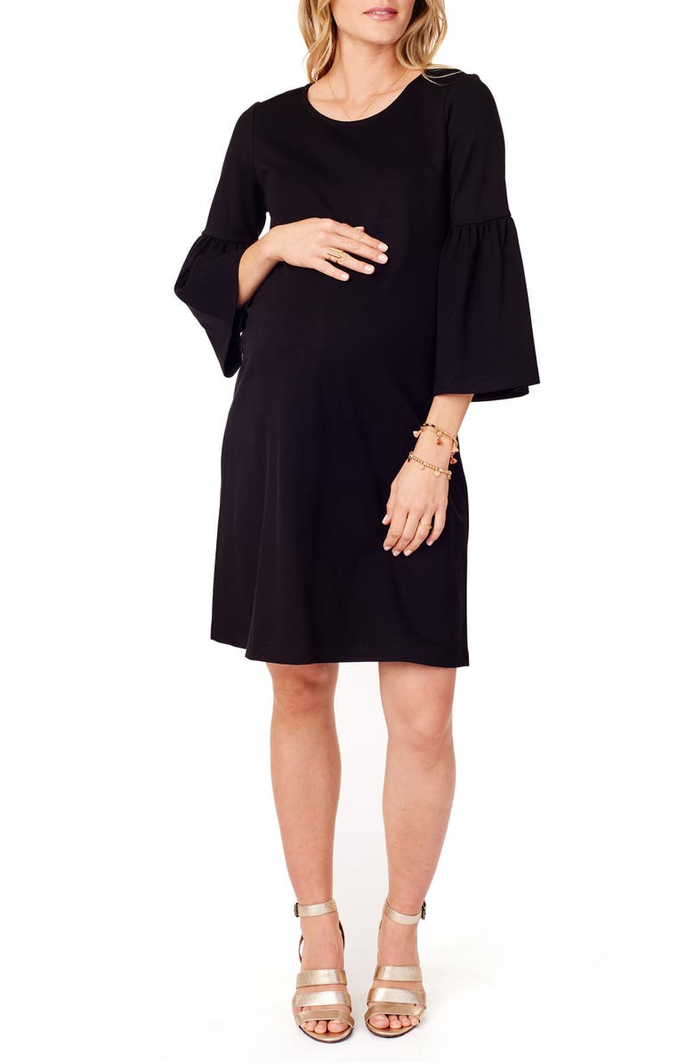 Ingrid & Isabel<sup>®</sup> Ponte Knit Bell Sleeve Maternity Dress, Main, color, 