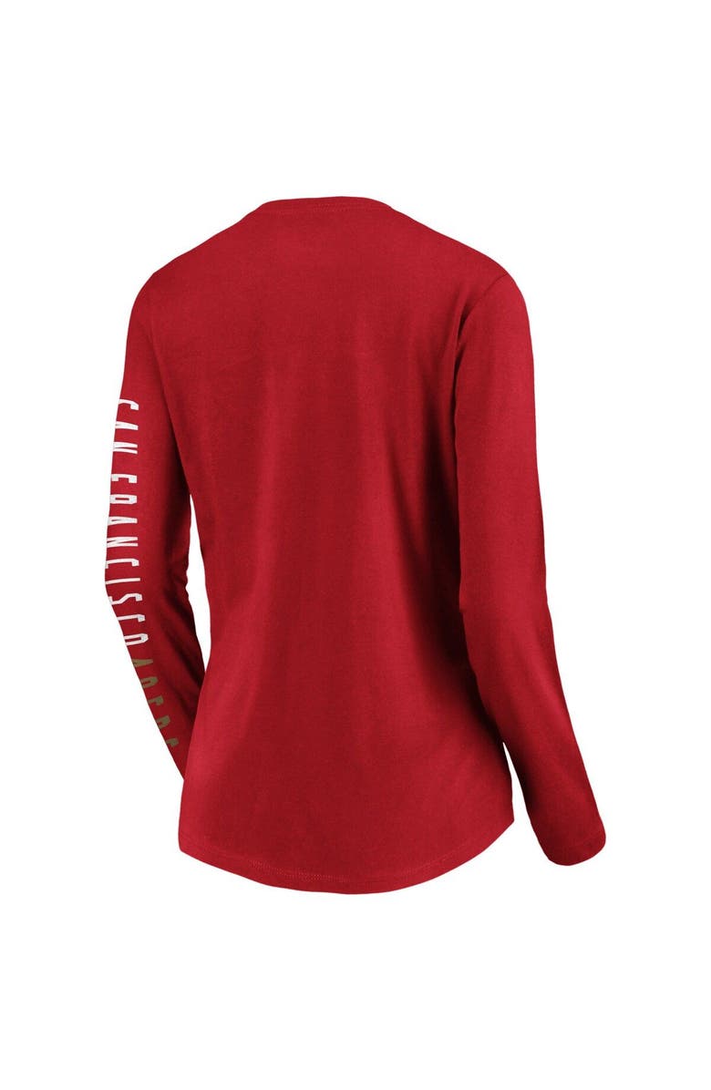 FANATICS Women's Fanatics Branded Scarlet San Francisco 49ers Slogan V-Neck Long Sleeve T-Shirt, Alternate, color, 