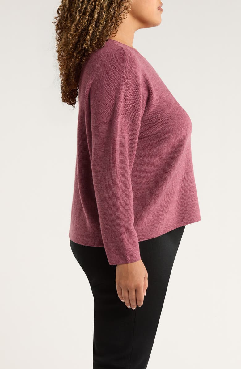 Eileen Fisher Crewneck Wool Sweater, Alternate, color, Tea Rose