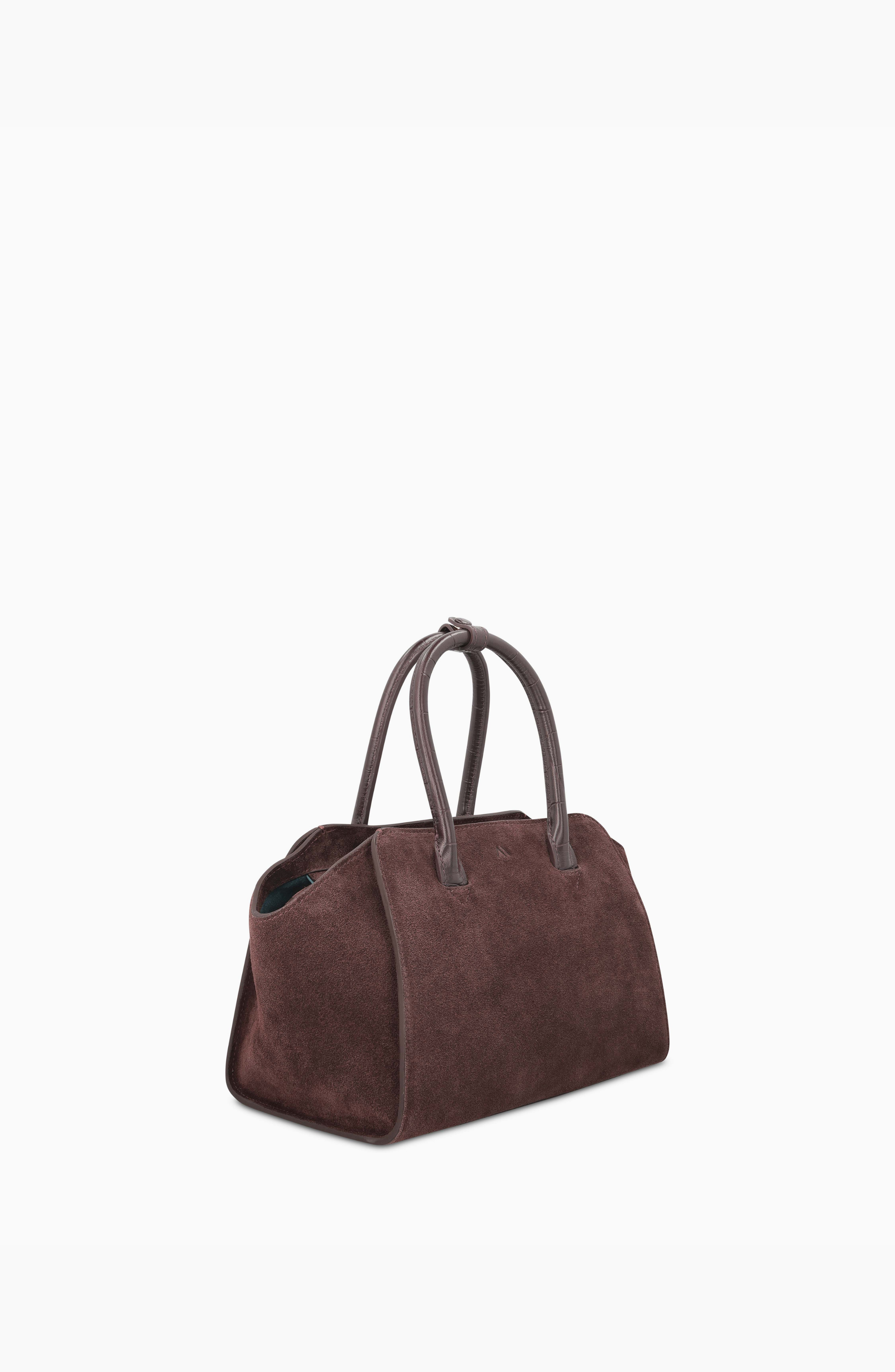 Mini Voyager Leather Crossbody Bag - Suede, Alternate, color, Suede Espresso