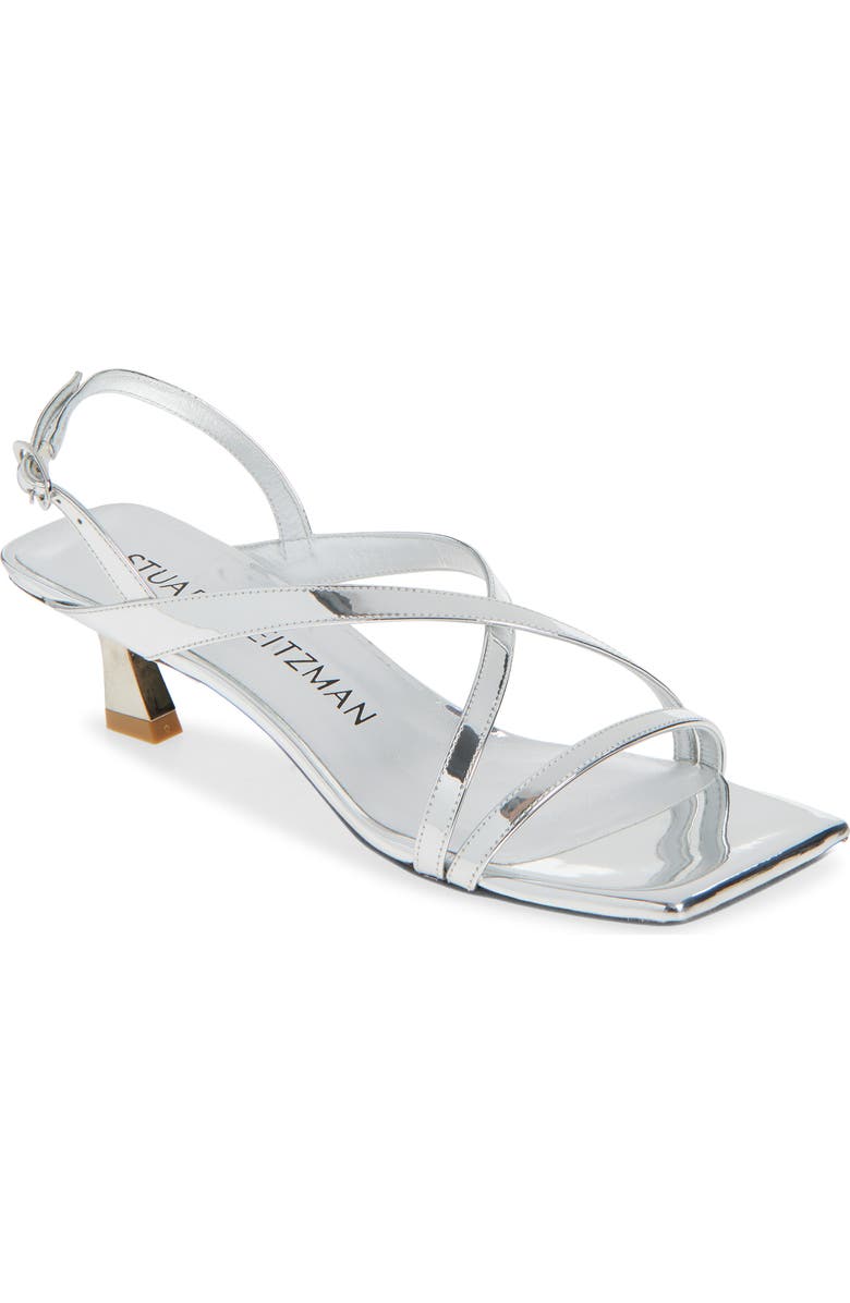 Stuart Weitzman Oasis 50 Slingback Sandal, Main, color, Silver