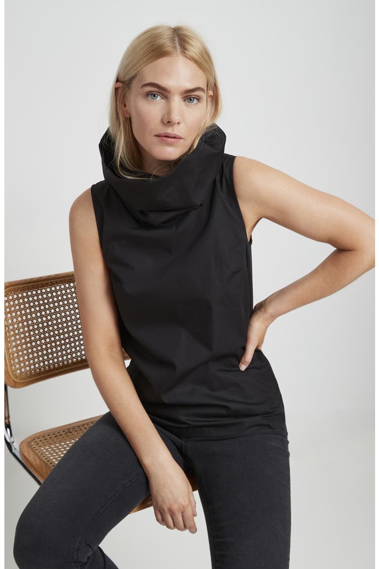 Marcy Funnel Neck Sleeveless Top, Alternate, color, BLACK