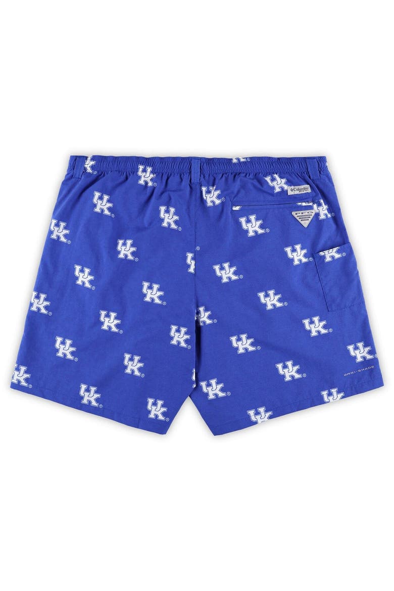 Men's Columbia Royal Kentucky Wildcats Big & Tall Backcast II Allover Print Logo Omni-Shade Shorts, Alternate, color, Royal