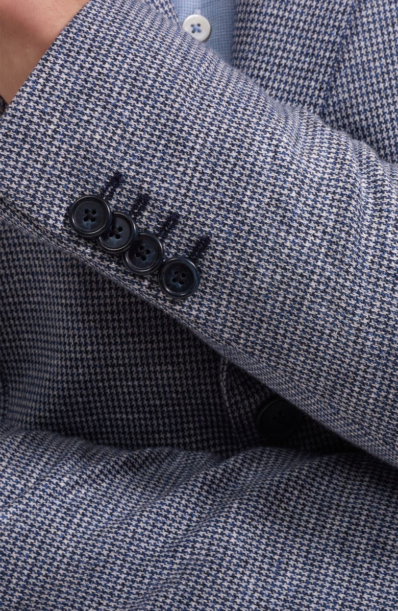 Bugatchi Micro Houndstooth Check Knit Cotton & Linen Sport Coat, Alternate, color, Navy