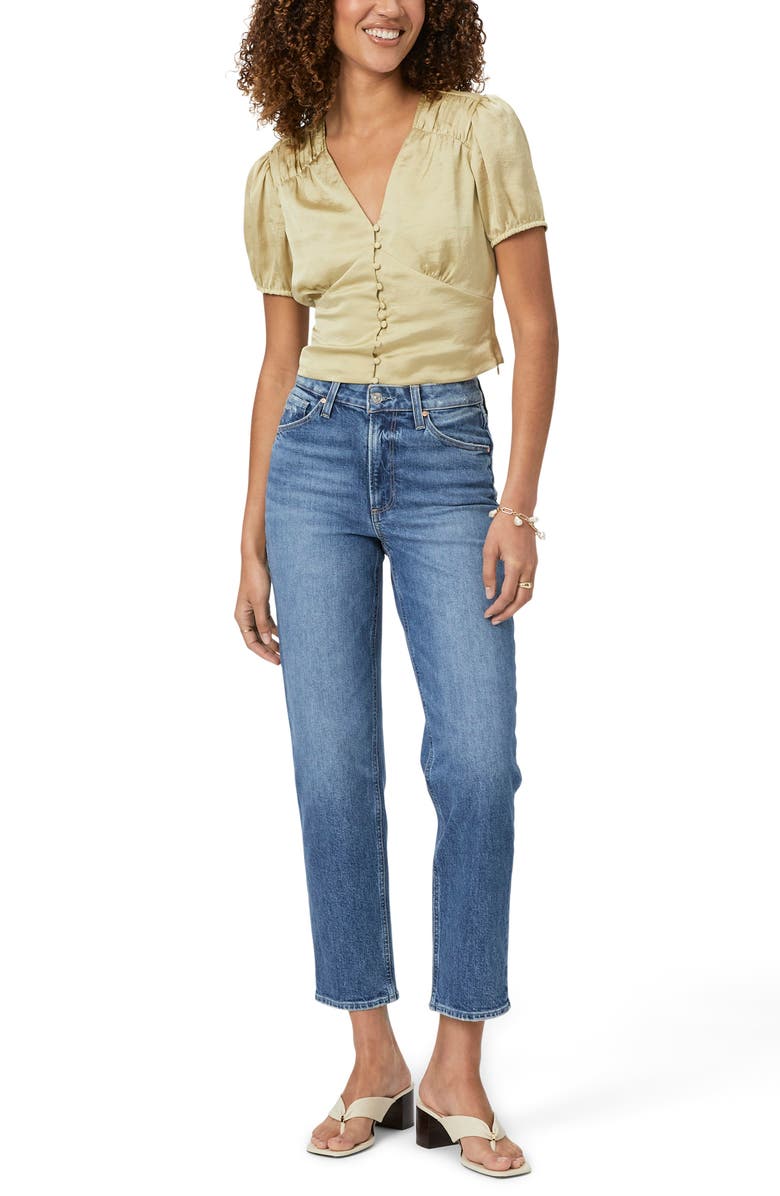 PAIGE Plie Puff Sleeve Crop Top, Alternate, color, Pale Olive