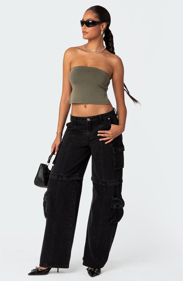 EDIKTED Tao Open Back Tube Top, Alternate, color, Olive