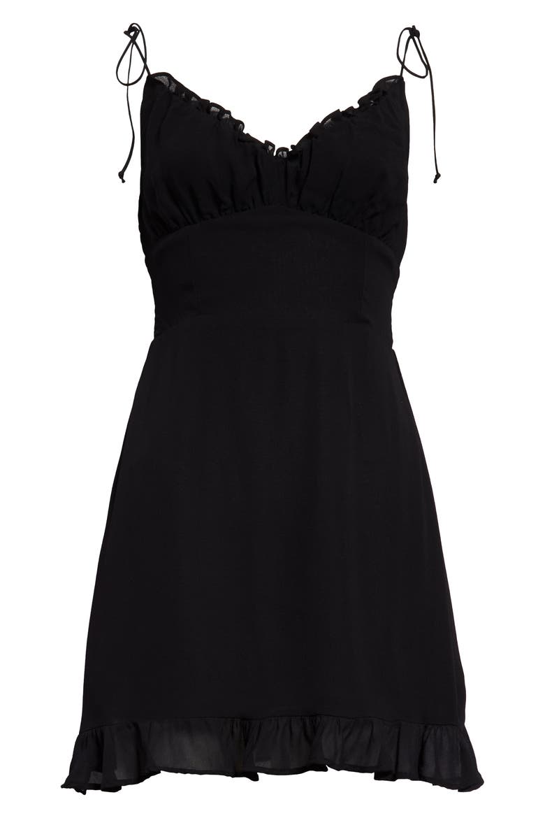 Esther Floral Ruffle Sundress, Alternate, color, BLACK