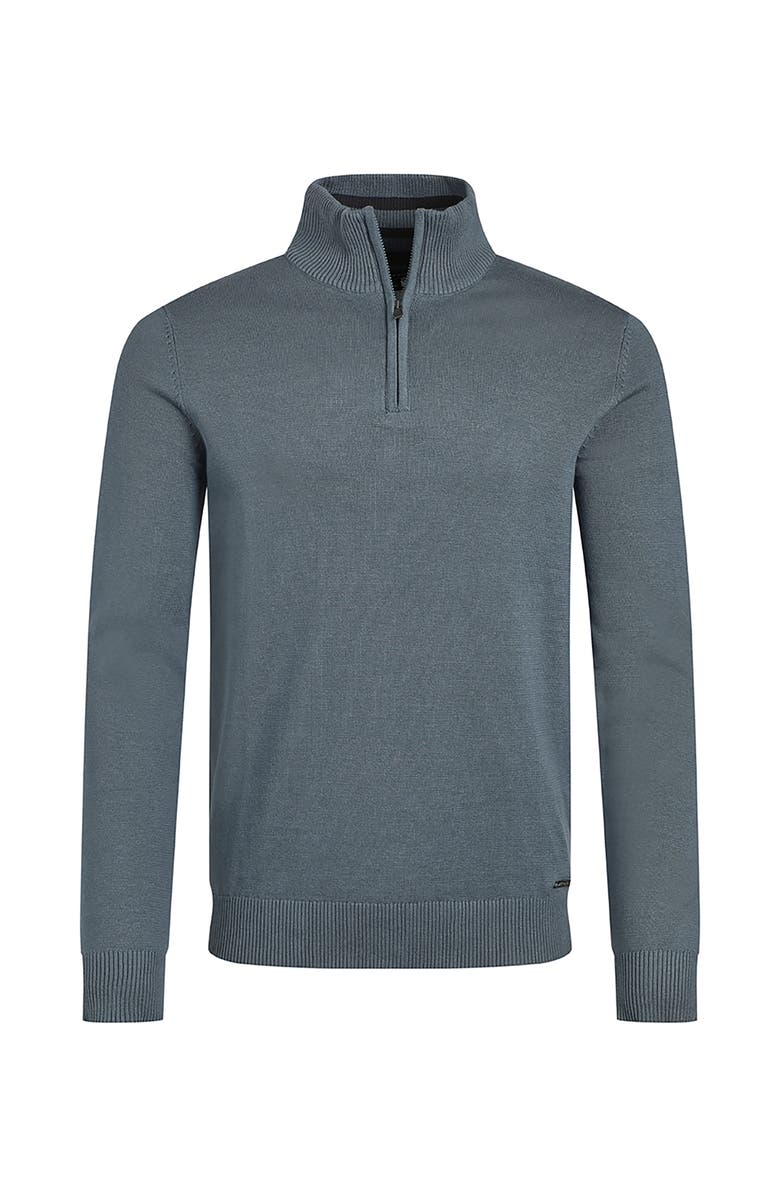 Weird Fish Baxter Fine Knit 1/4 Zip Jumper, Alternate, color, Blue Mirage