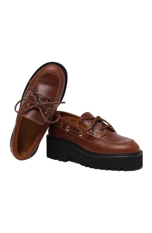 Maje Boat Shoes With Chunky Sole In Brown