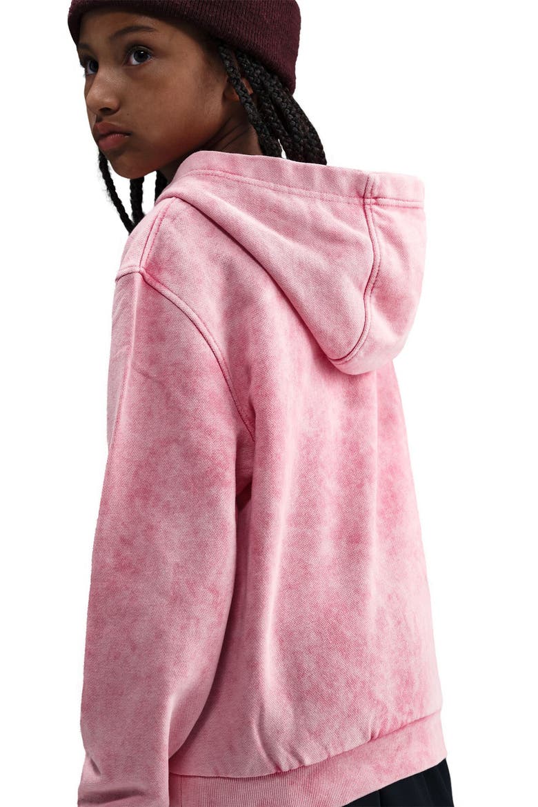 Kids' Cotton Blend Fleece Hoodie, Alternate, color, PINKSICLE/ WHITE