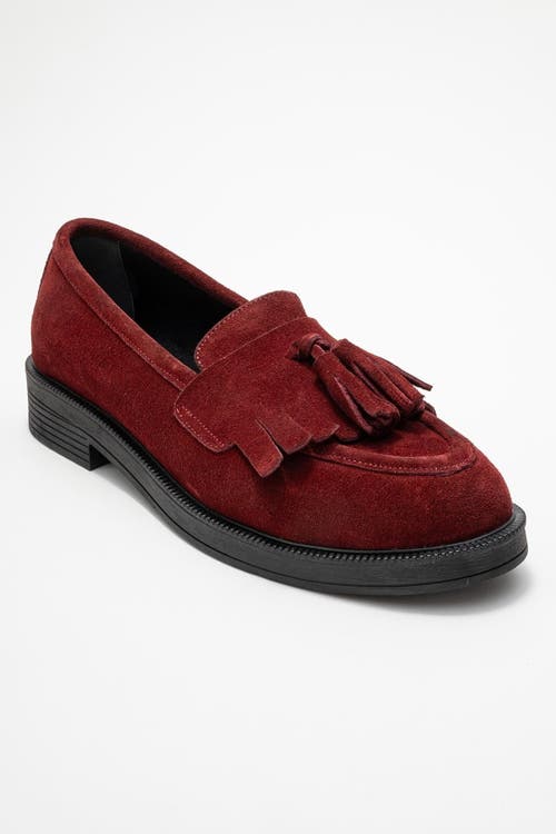 Forever & Always Shoes Milly Leather Tassel Loafer In Burgundy