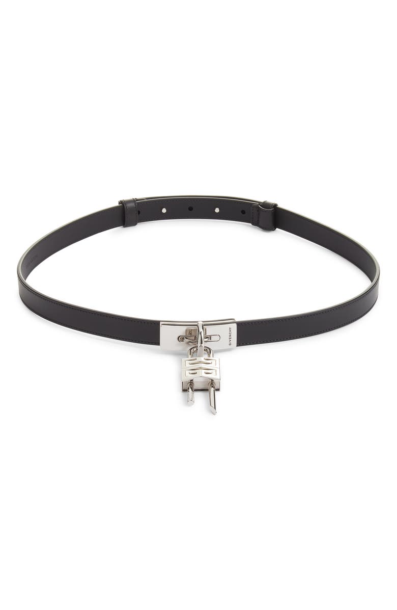 Givenchy 4G Lock Leather Belt, Main, color, 