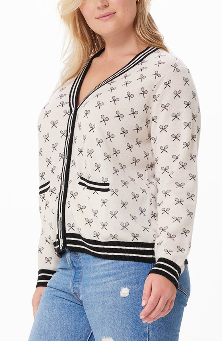 MINNIE ROSE Tennis Club Cashmere Cardigan, Alternate, color, White