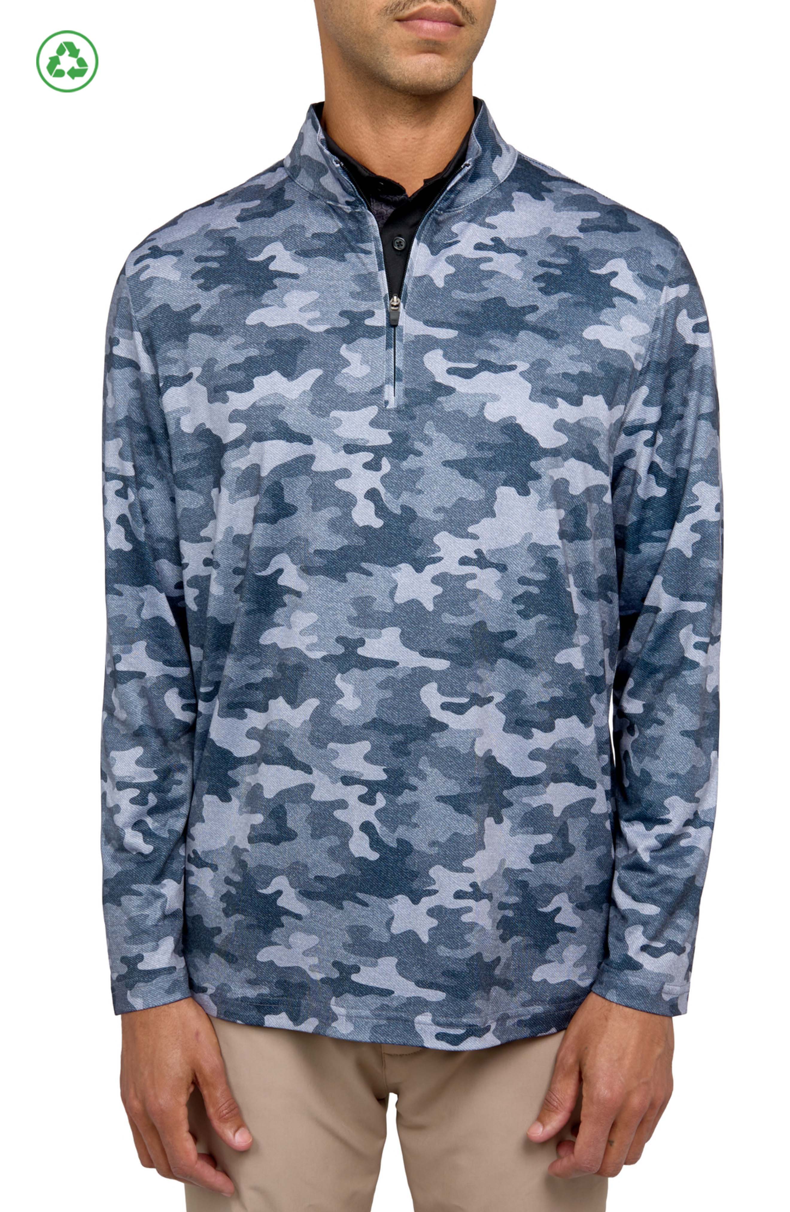 Camo Print Performance Quarter Zip