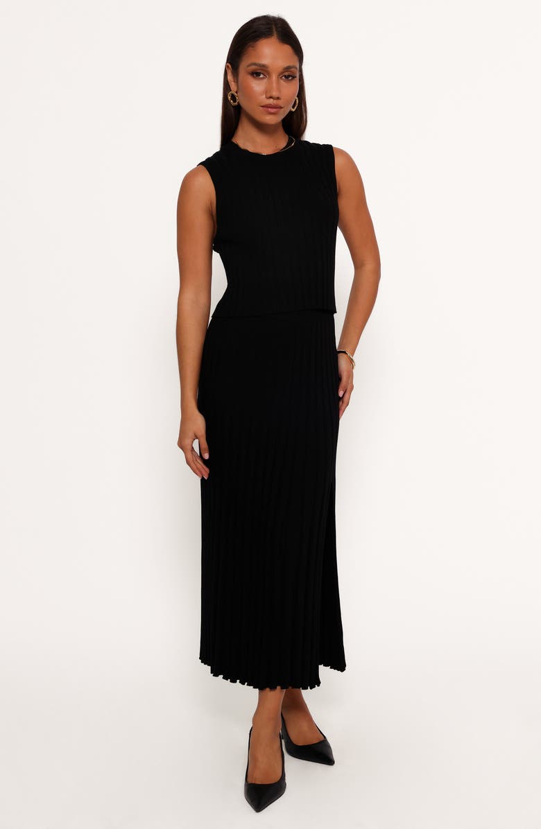 Petal & Pup Carson Knit Midi Skirt, Alternate, color, Black