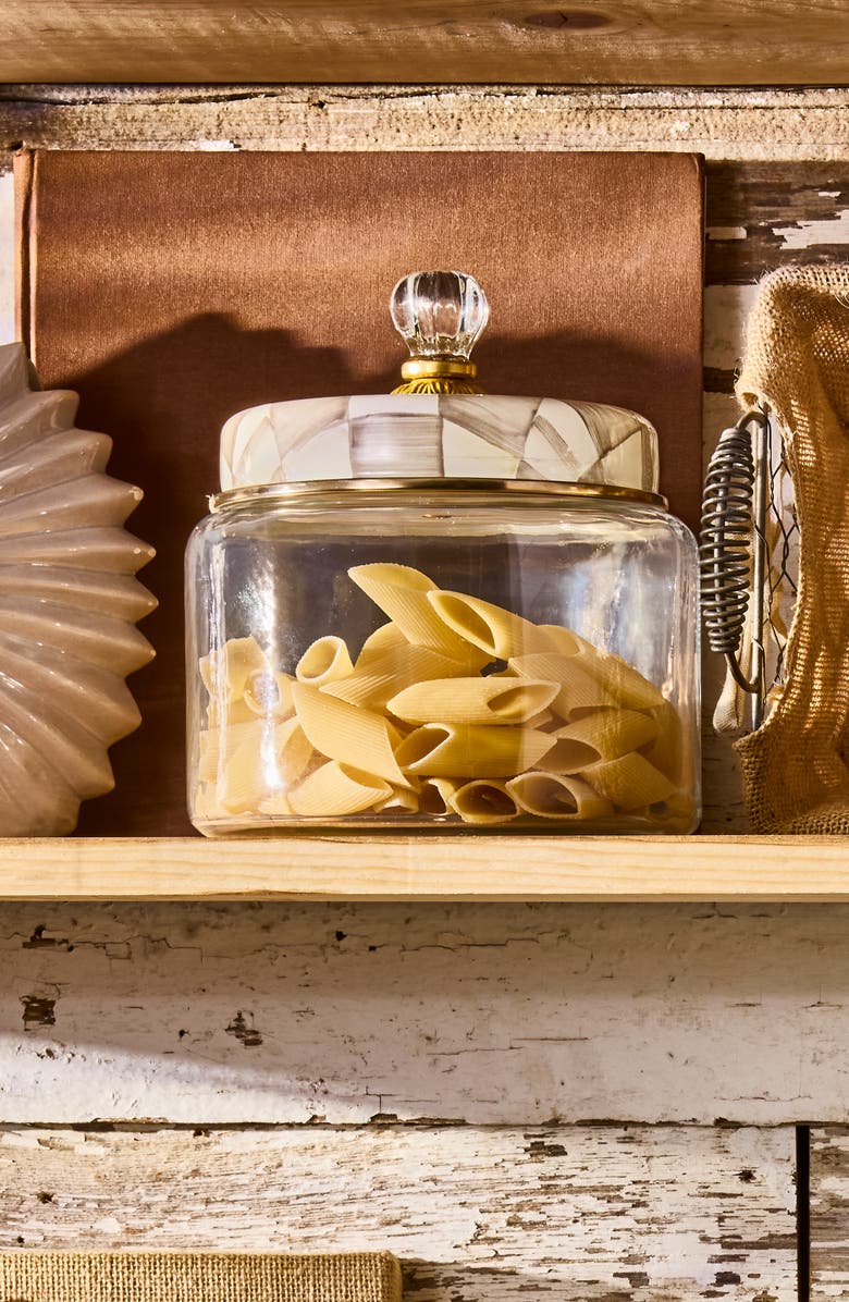 MACKENZIE CHILDS Mocha Check Medium Kitchen Canister, Alternate, color, 