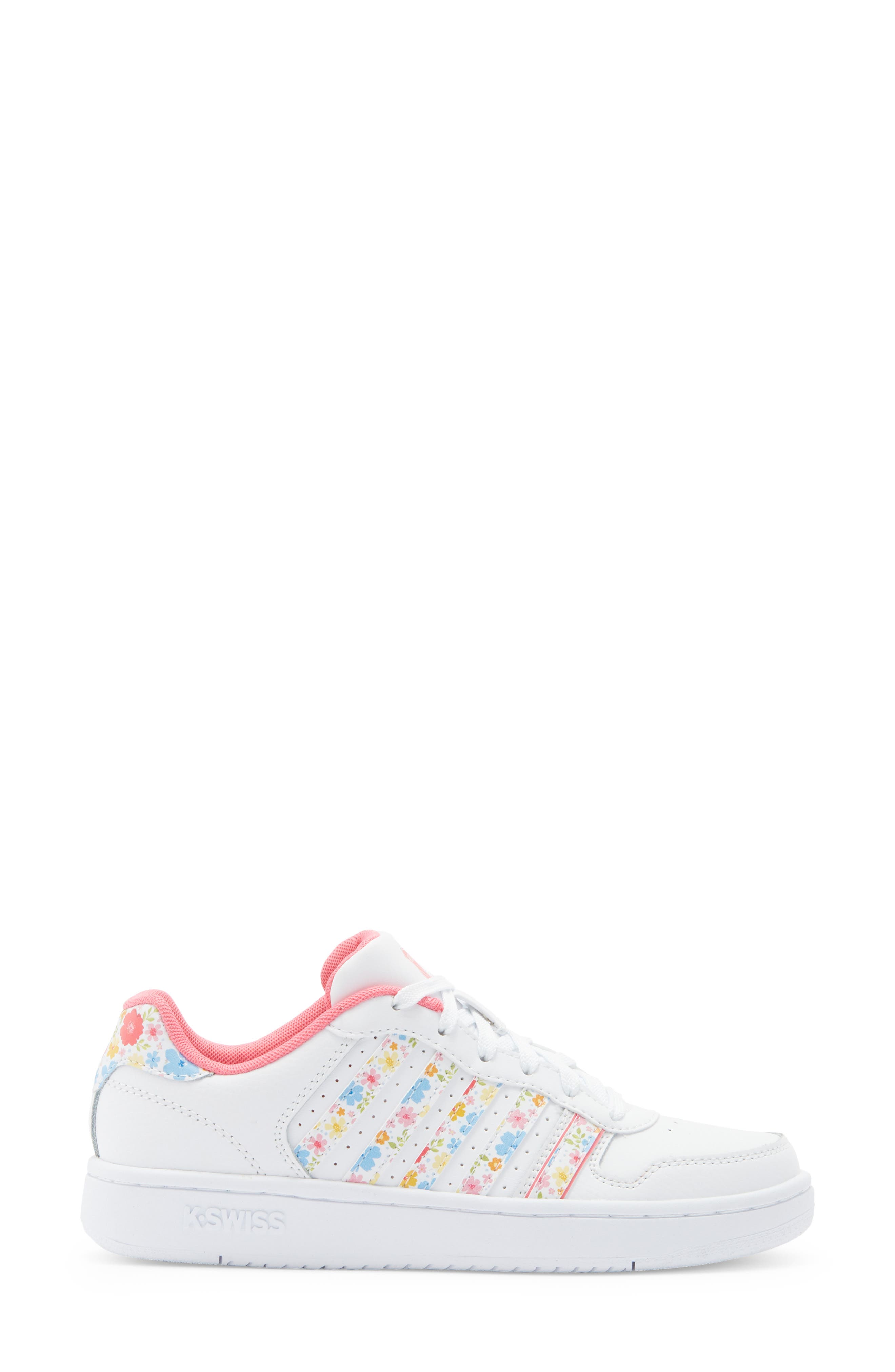 K-Swiss Court Palisades Sneaker, Alternate, color, White/ Flower/ Pink Lemonade-M
