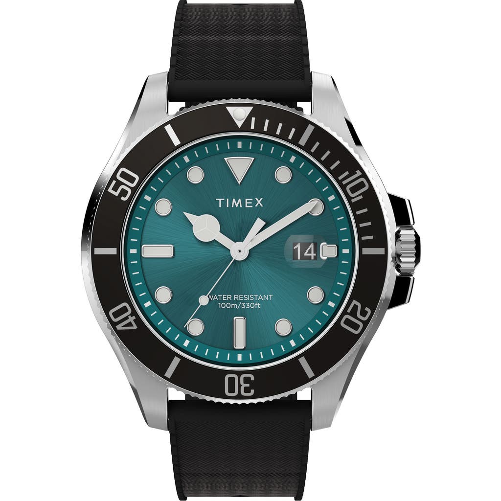 Timex® Harborside Coast Silicone Strap Watch, 44mm in Green  product