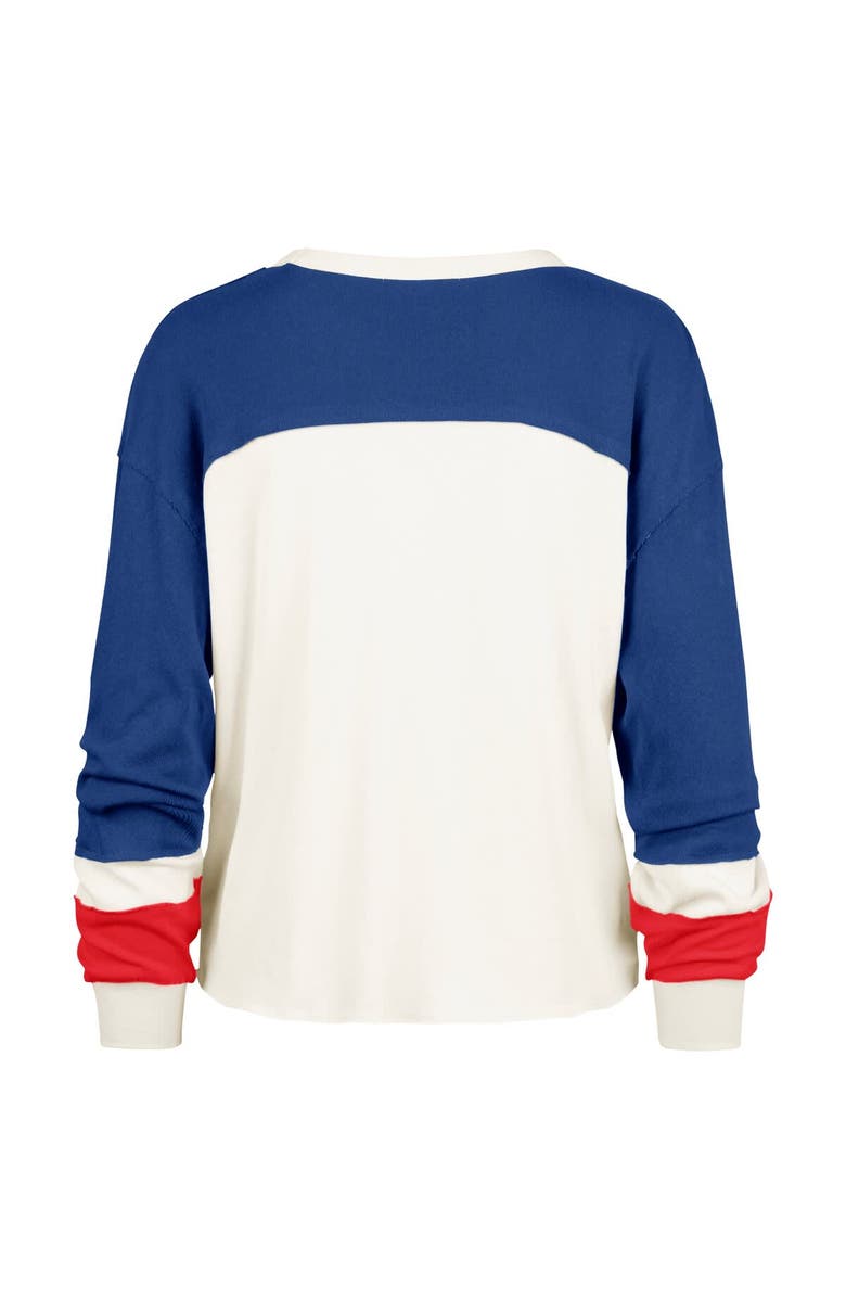 '47 Women's '47 Cream New York Giants Double Header Curve Raglan Long Sleeve Crop Top, Alternate, color, Cream