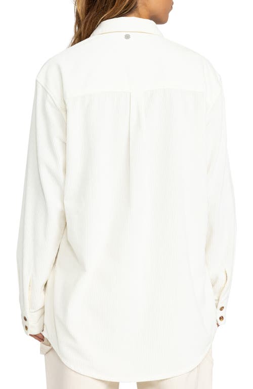 Roxy Let Go Corduroy Button-up Shirt In White