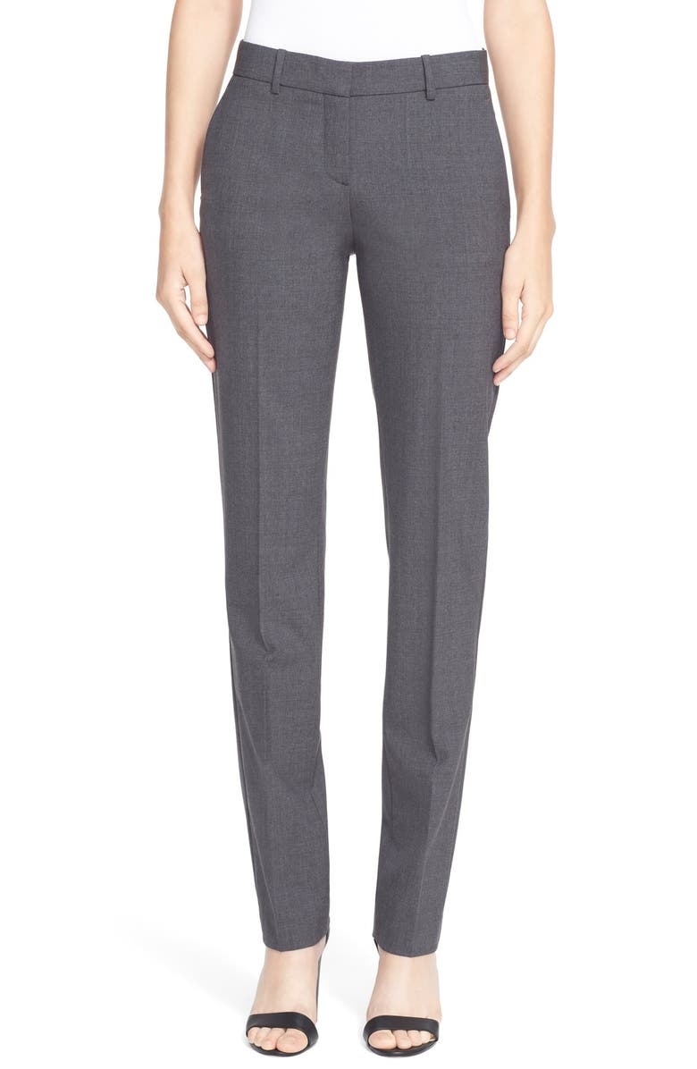 Theory 'Super Slim Edition' Stretch Wool Pants, Main, color, Charcoal