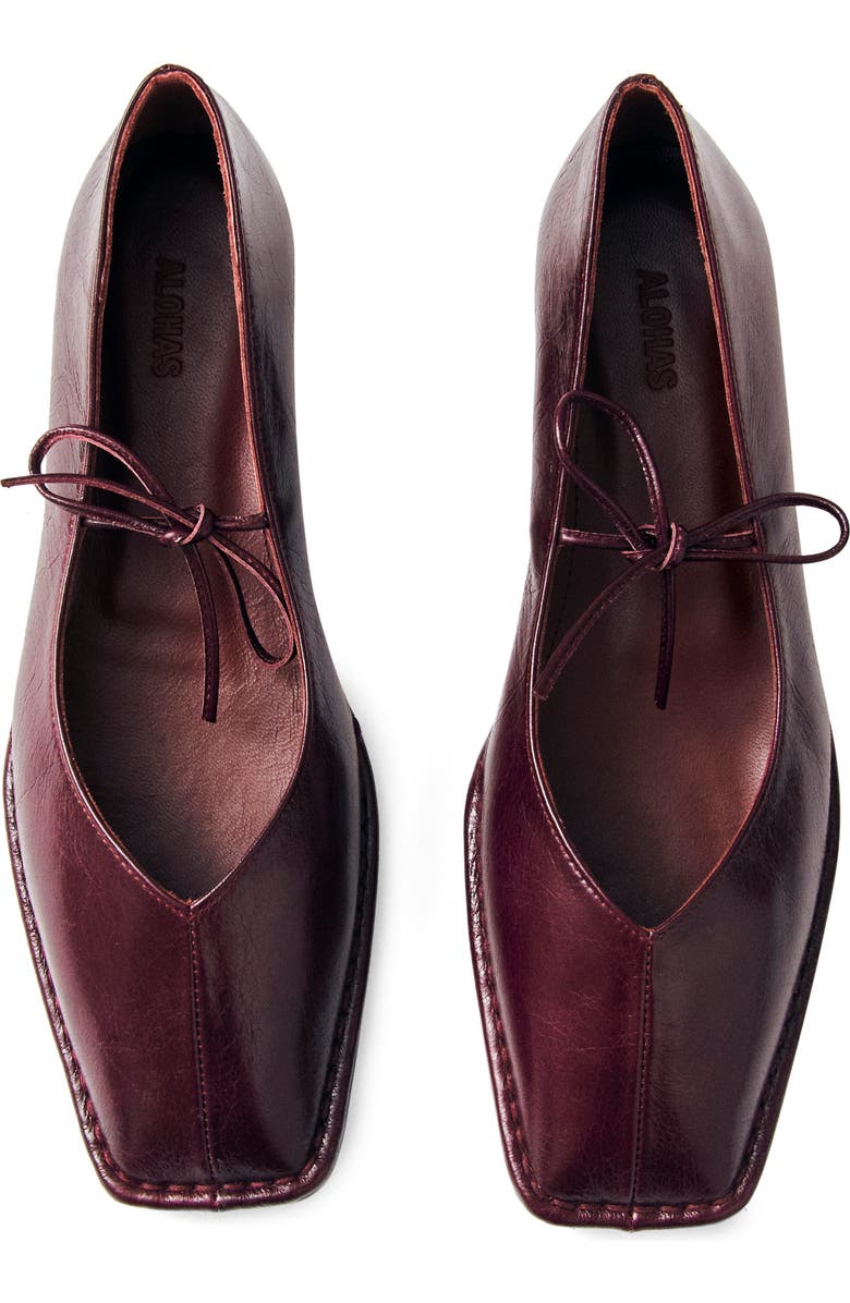 ALOHAS Sway Square Toe Ballet Flat, Alternate, color, Burgundy