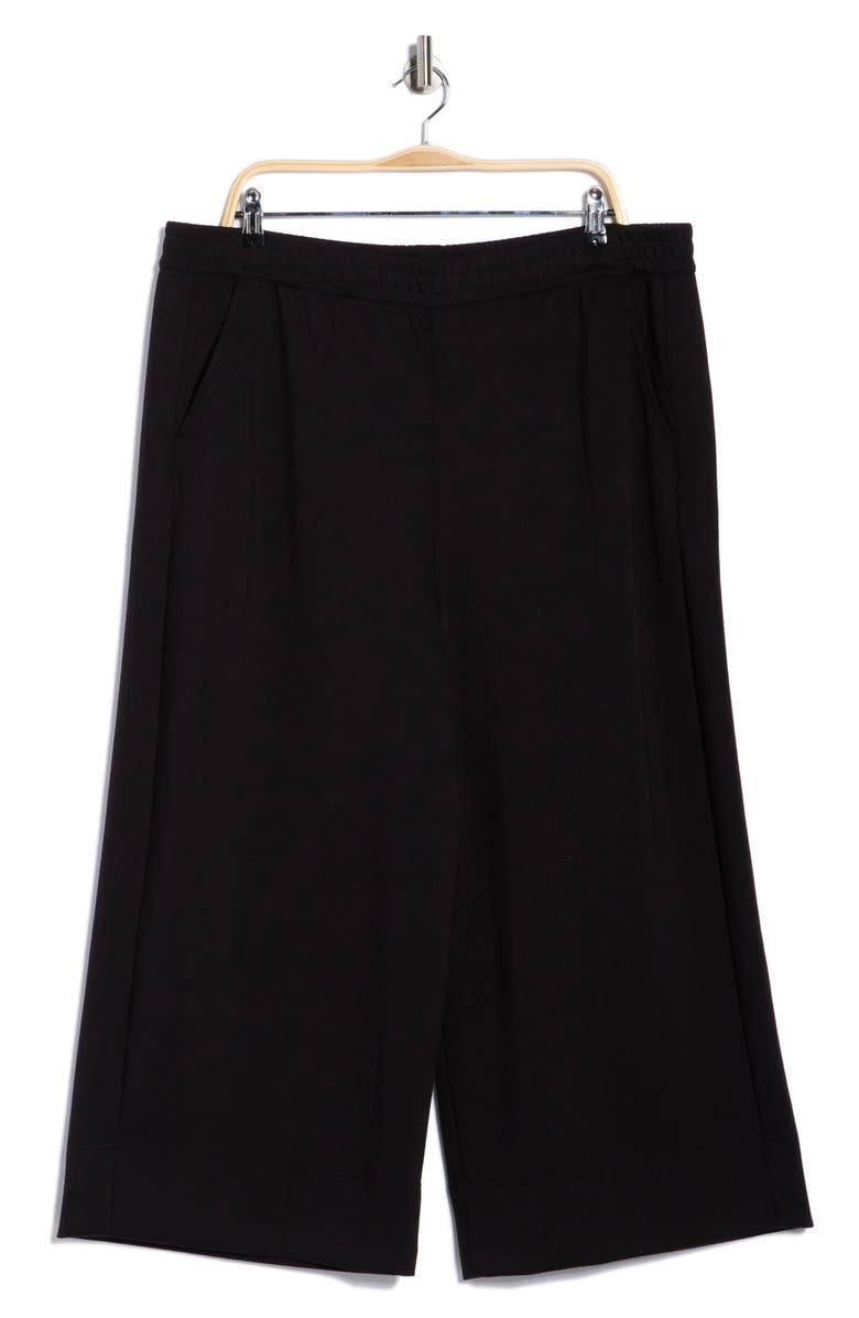 Caslon<sup>®</sup> Scuba Wide Leg Pants, Alternate, color, Black