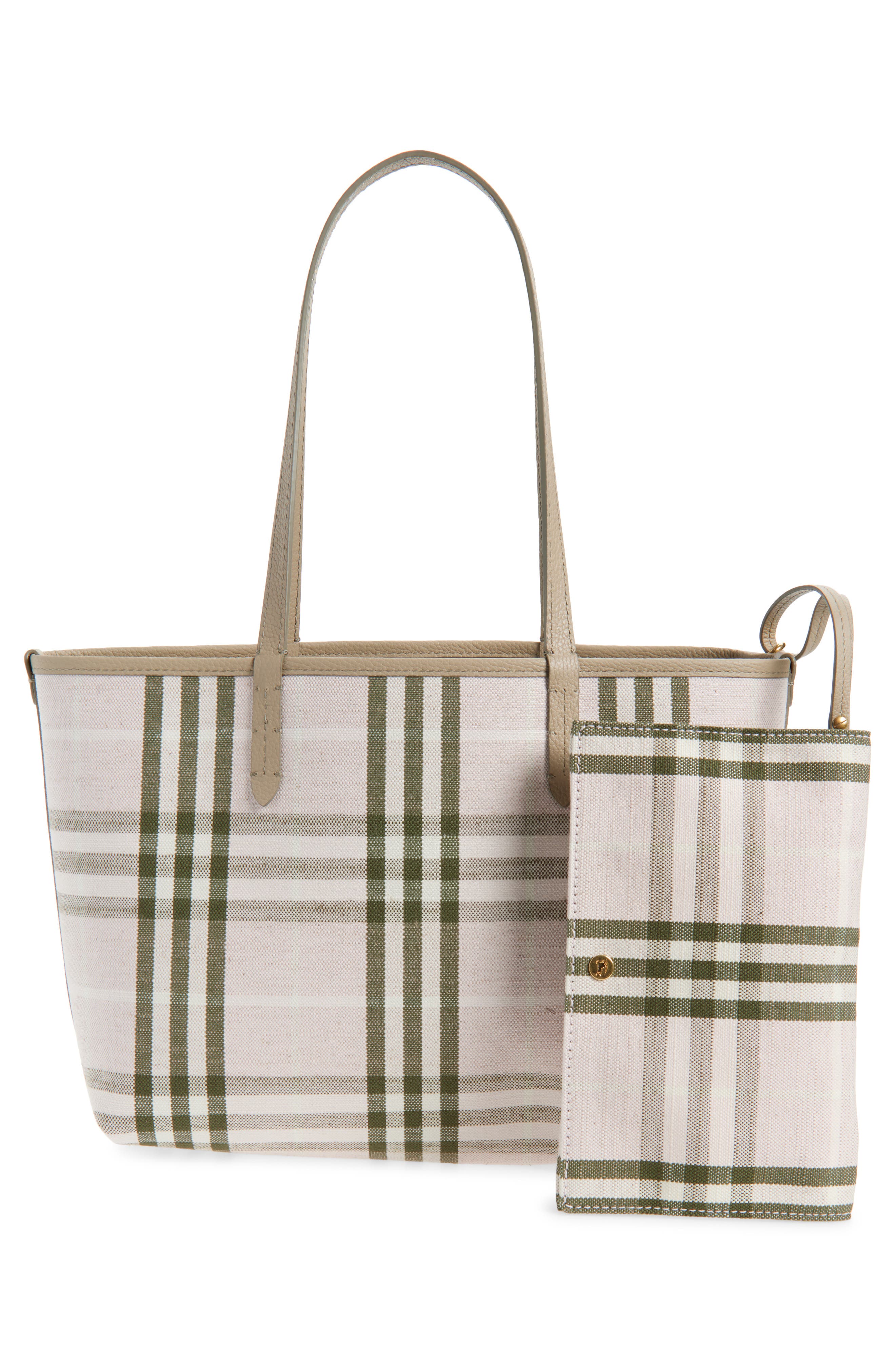 Burberry Small Reversible Bloomsbury Tote, Alternate, color, Mushroom/ Mallow Pink