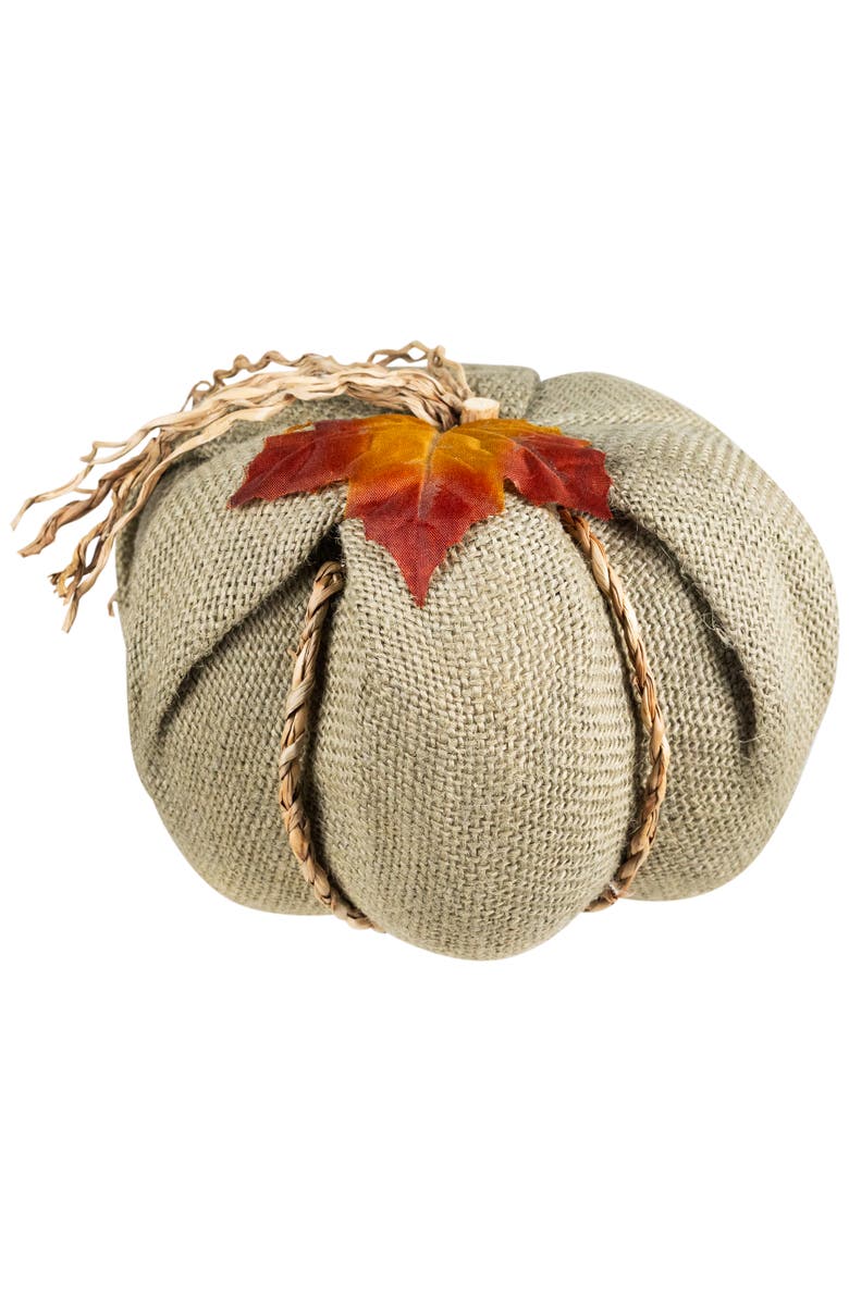 Northlight Burlap and Jute Fall Harvest Pumpkin Decoration - 6.75", Alternate, color, Beige