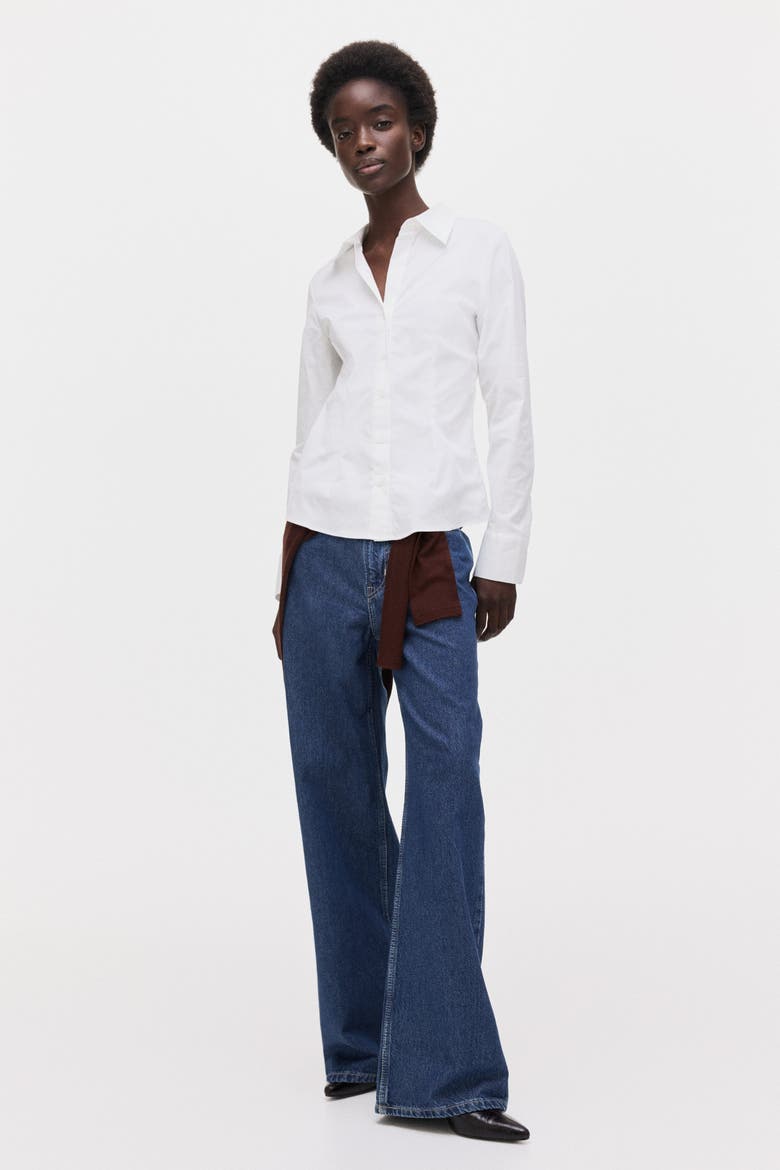 Fitted Shirt, Main, color, White