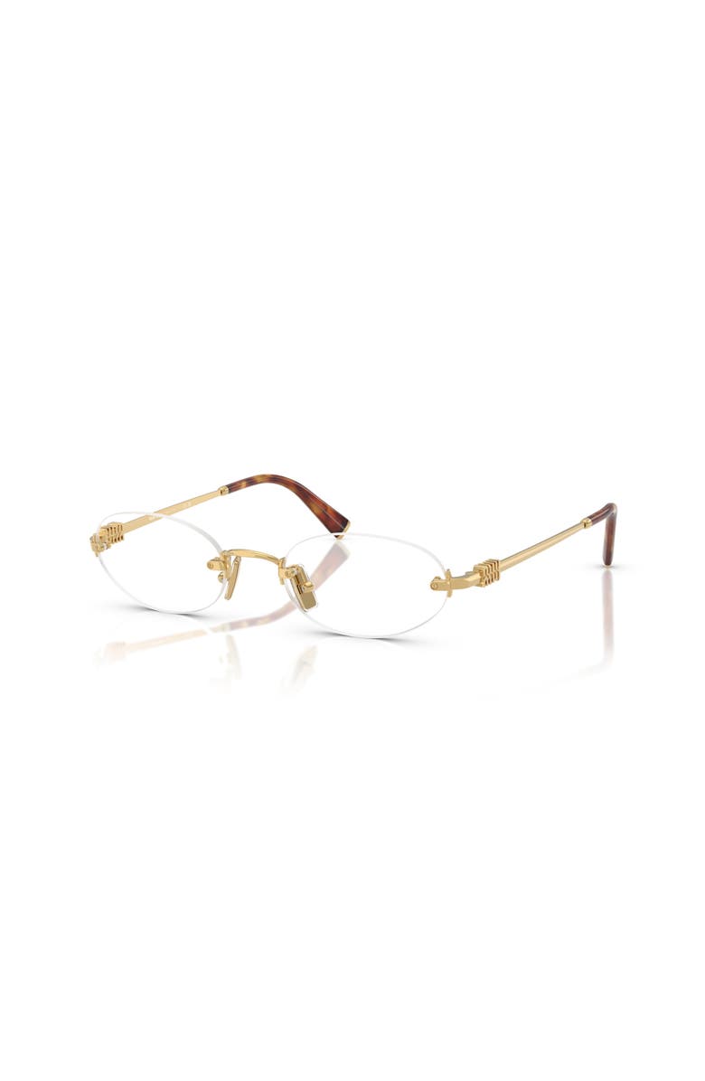 Miu Miu 53mm Oval optical glasses, Main, color, Gold