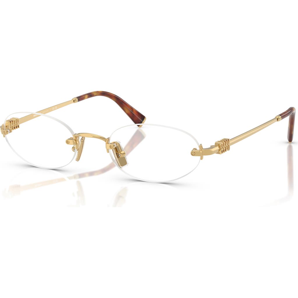 Miu Miu 53mm Oval Optical Glasses In Black