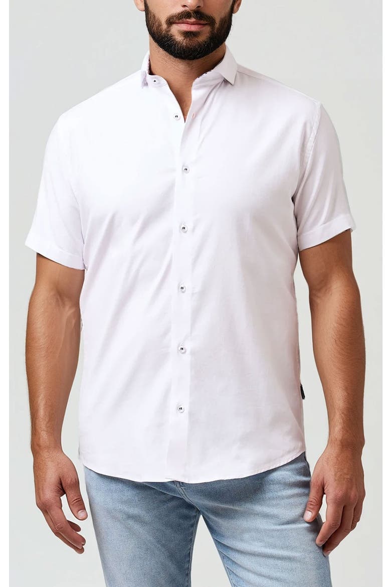 Tencel Stretch Solid SS Button-Up Shirt, Alternate, color, White