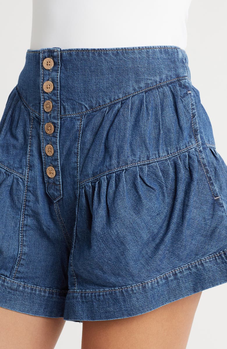 Free People Fleur Denim Shorts, Alternate, color, Blue