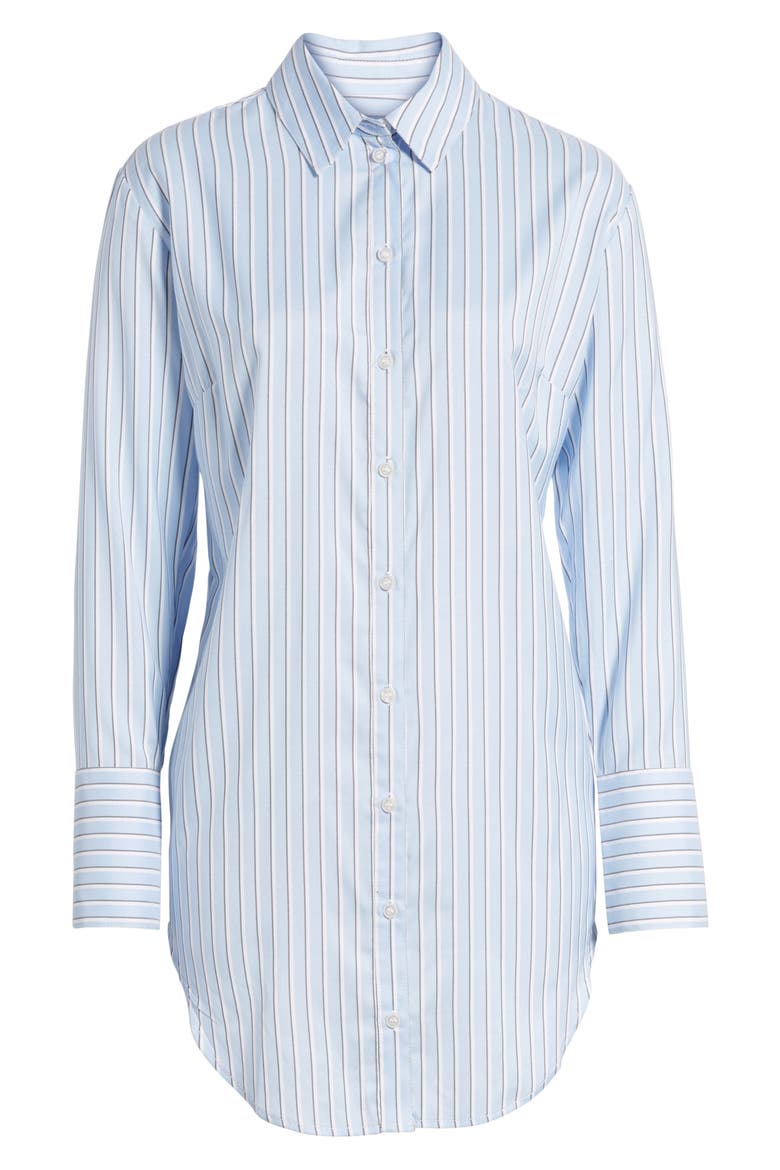 Pleat Back Shirtdress, Alternate, color, BLUE BRUNNERA GROOVE STRIPE