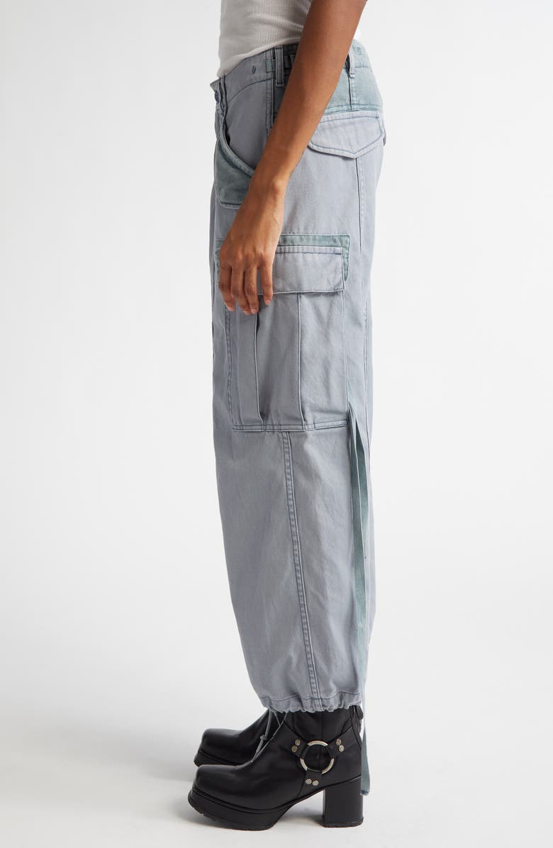 Mixed Media Crop Cargo Pants