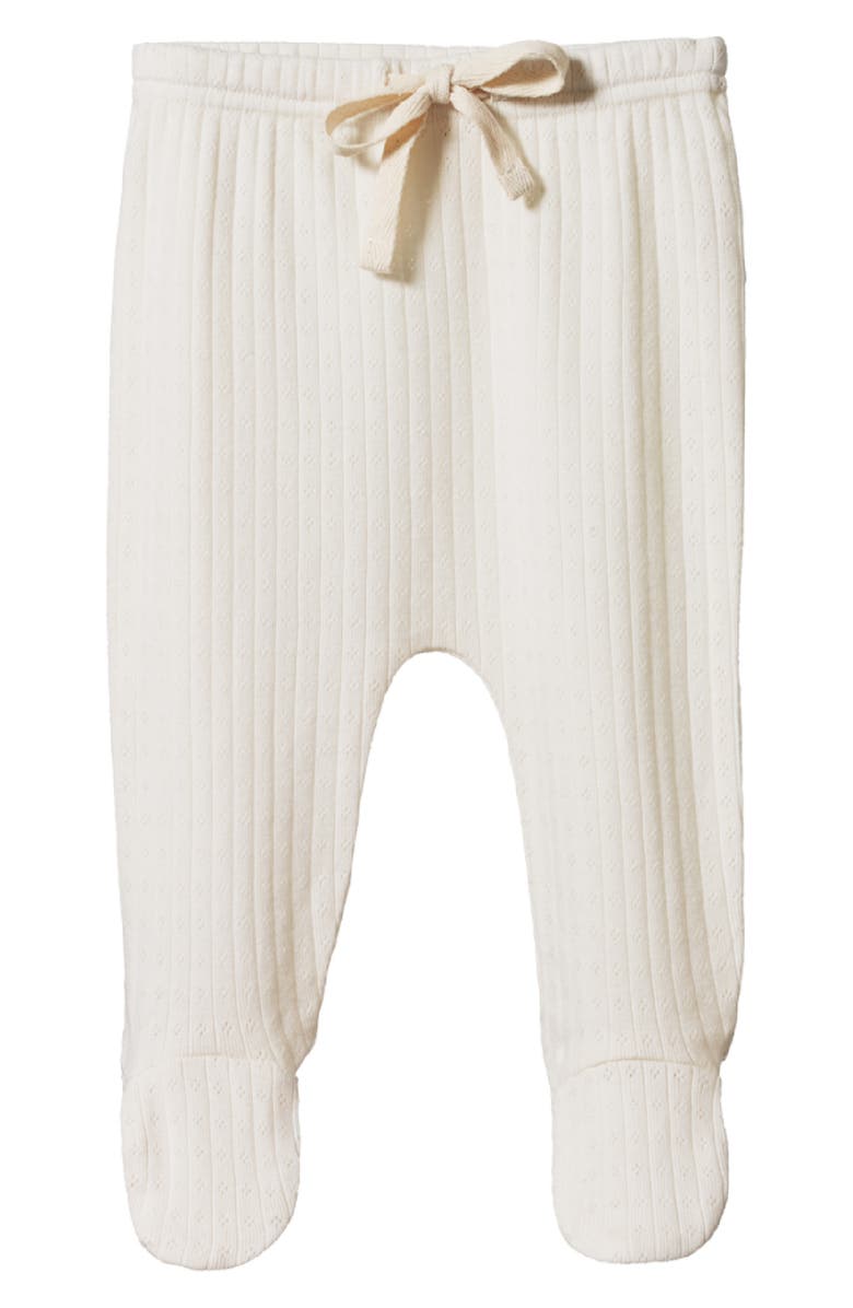 NATURE BABY Pointelle Footed Pants, Main, color, Natural