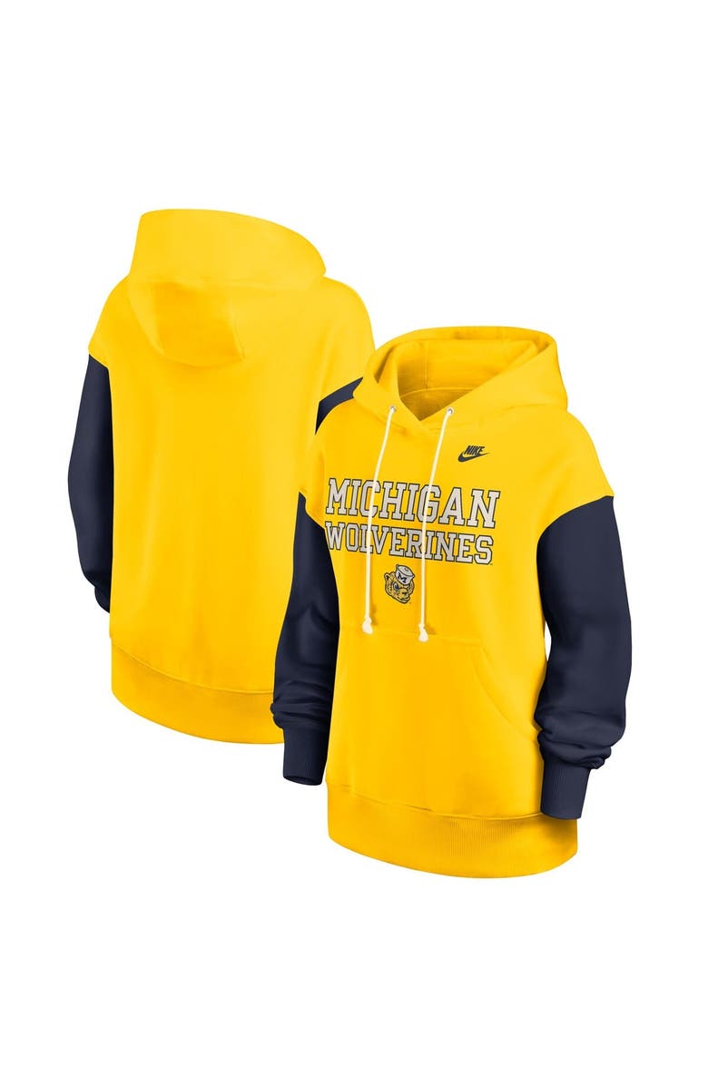 Nike Women's Nike Maize/Navy Michigan Wolverines Oversized Legacy Phoenix Pullover Hoodie, Main, color, Maize