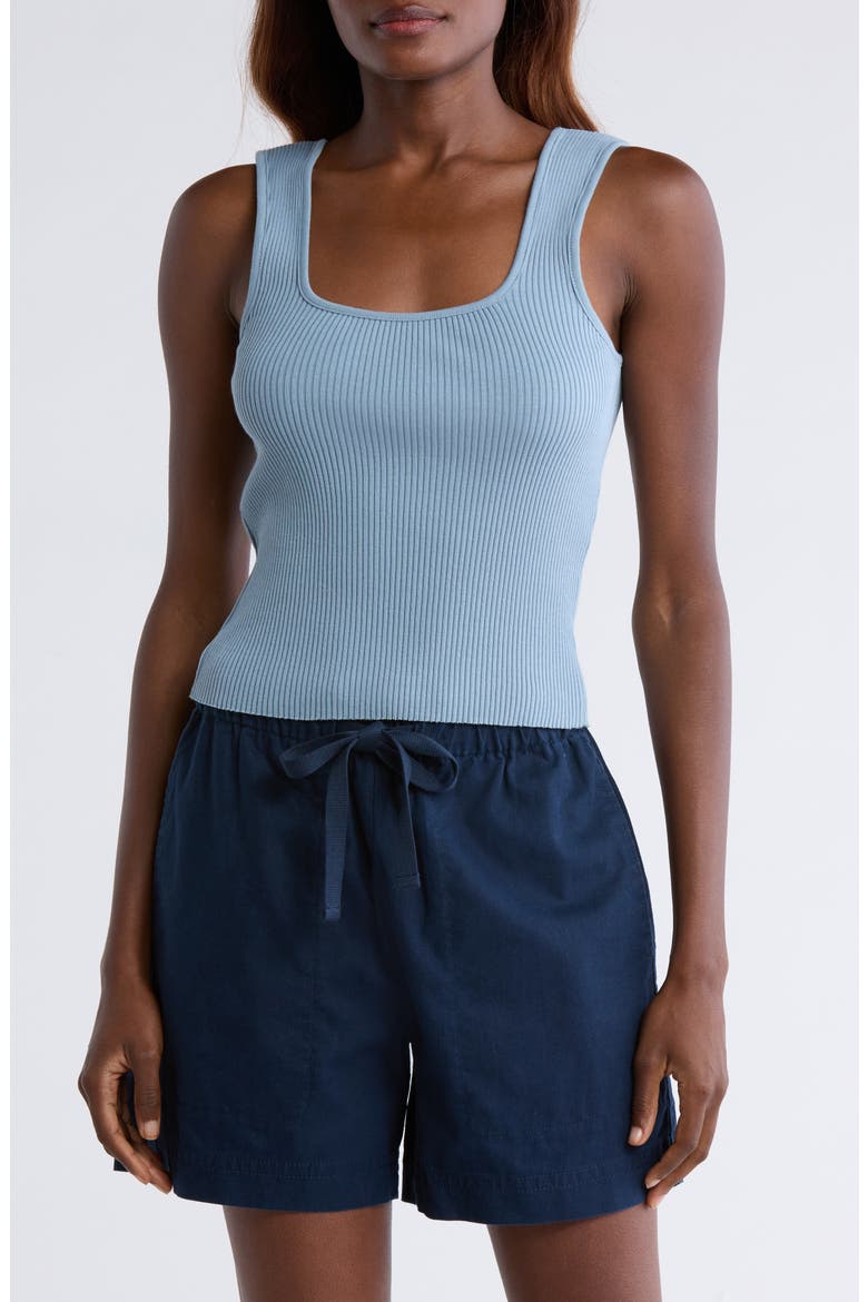Sweetheart Neck Ribbed Crop Tank, Main, color, TOPAZ