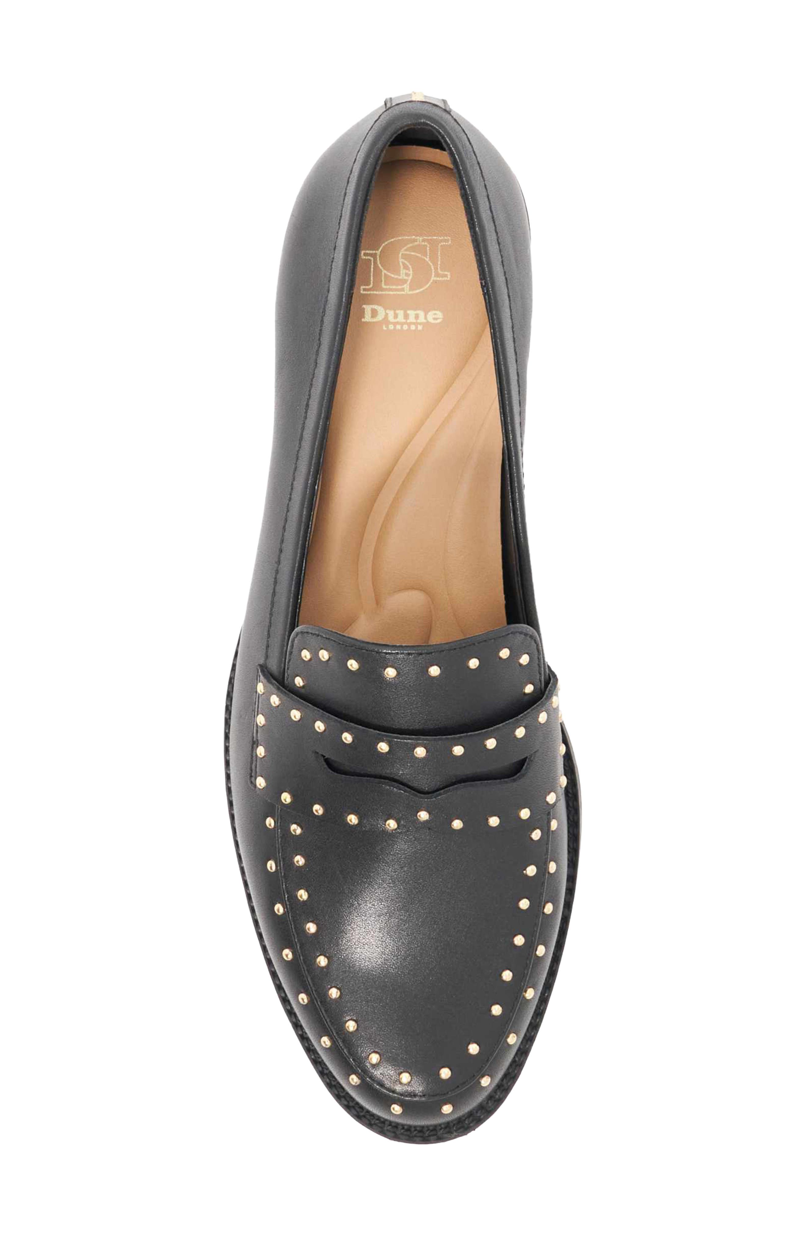 Gladwin Studded Leather Loafer, Alternate, color, BLACK