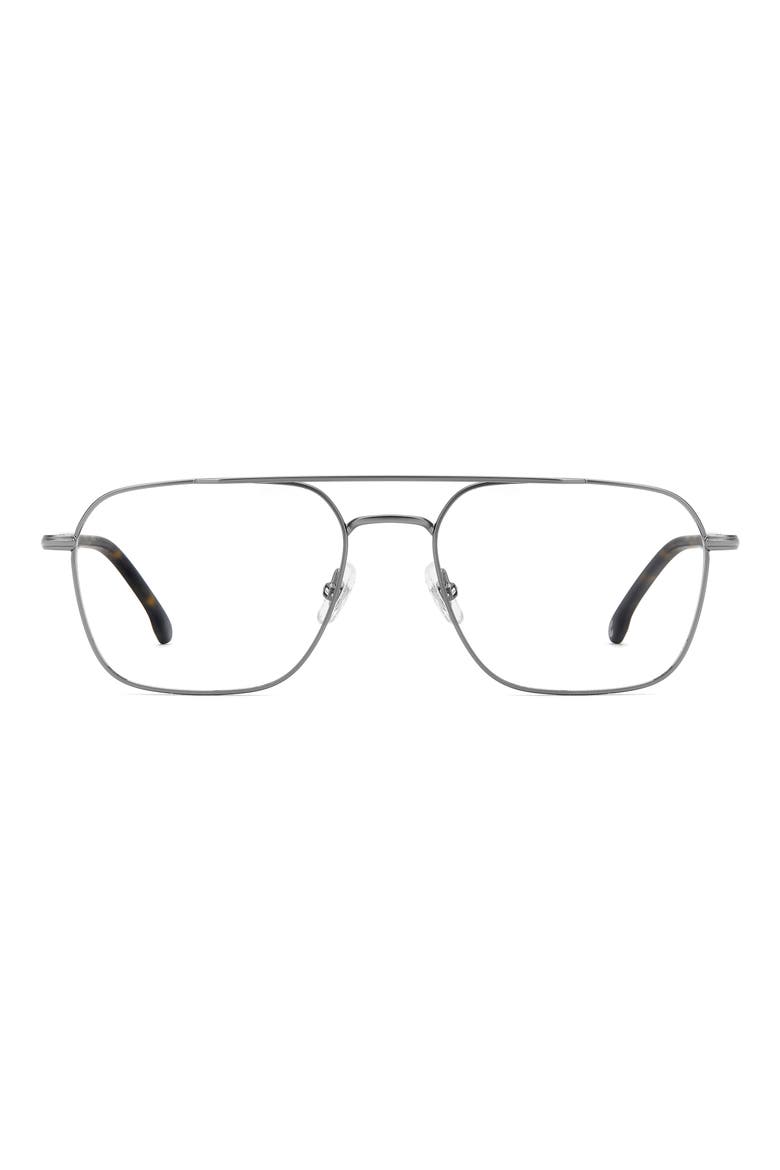 55mm Square Optical Glasses, Main, color, MATTE DARK RUTHENIUM HAVANA
