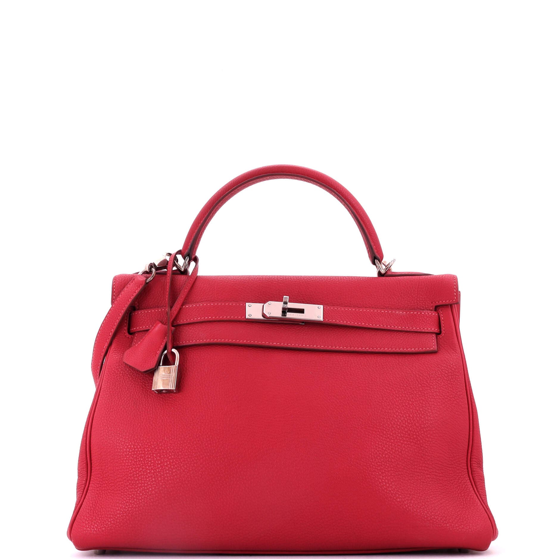 Kelly Handbag Red Togo with Palladium Hardware 32, Main, color, Red