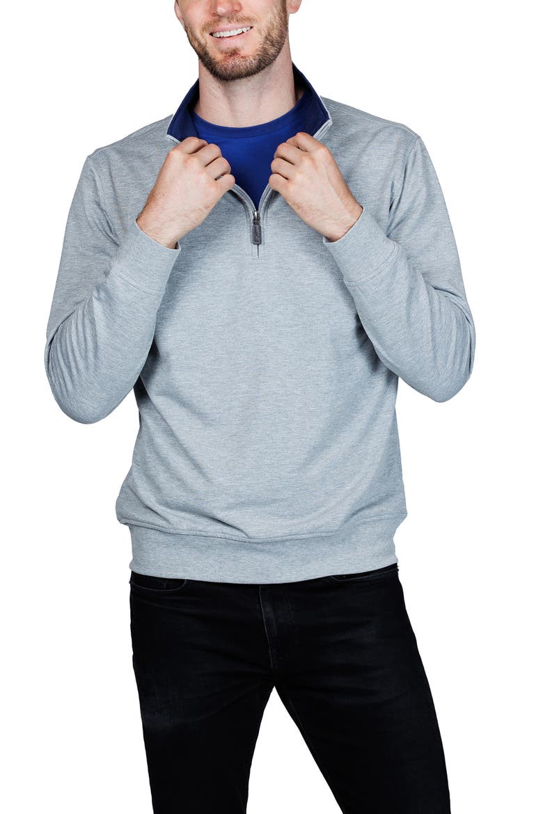 Fleece Quarter Zip Pullover, Alternate, color, GREY HEATHER