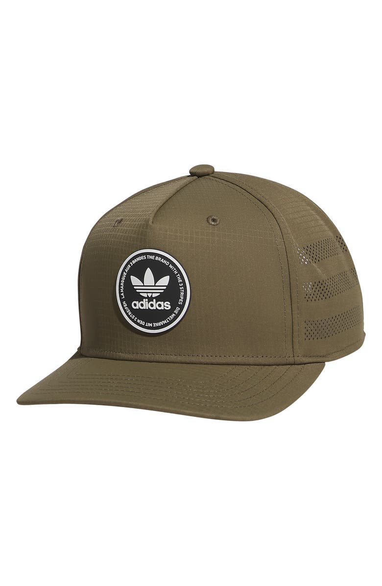 adidas Emblem Snapback Perforated Ripstop Baseball Cap, Main, color, 